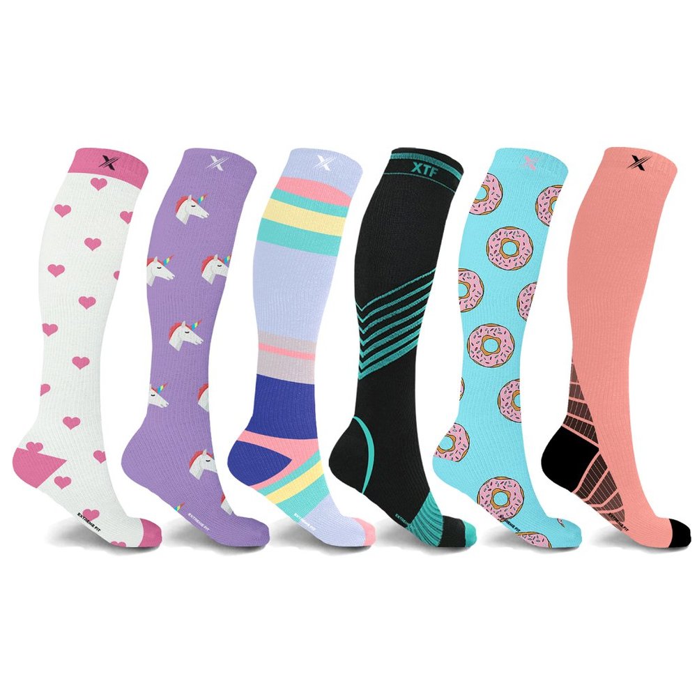 LARGE/X-LARGE Women Compression Knee High Socks (6 pairs )